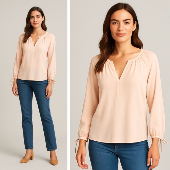 J Crew Drapery Open V-Neck Top - Picture 1 of 8
